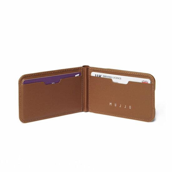 Mujjo MagSafe wallet stand hoesje tan