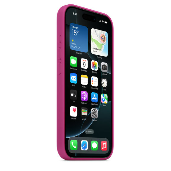 Apple MagSafe siliconen iPhone 16 Pro Max hoesje fuchsia