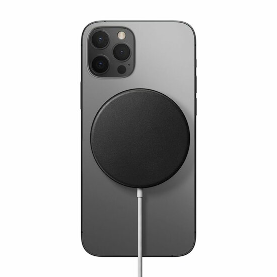 Nomad leren hoesje voor MagSafe oplader Zwart