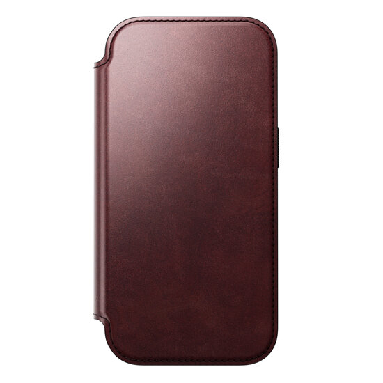 Nomad Modern Horween Leather Folio iPhone 17 Pro Max hoesje burgundy