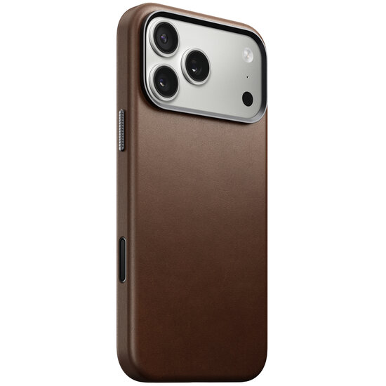 Nomad Traditional Leather iPhone 17 Pro hoesje bruin