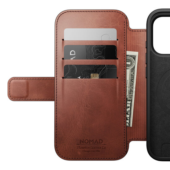 Nomad Modern Leather Folio Horween iPhone 17 Pro hoesje olde dublin