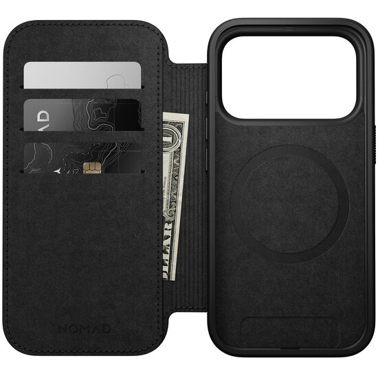 Nomad Modern Leather Folio iPhone 17 Pro Max hoesje zwart