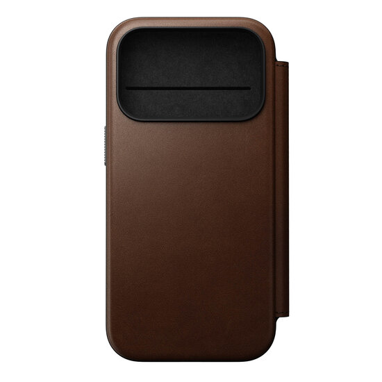 Nomad Modern Leather Folio iPhone 17 Pro hoesje bruin