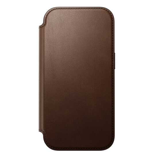 Nomad Modern Leather Folio iPhone 17 Pro hoesje bruin
