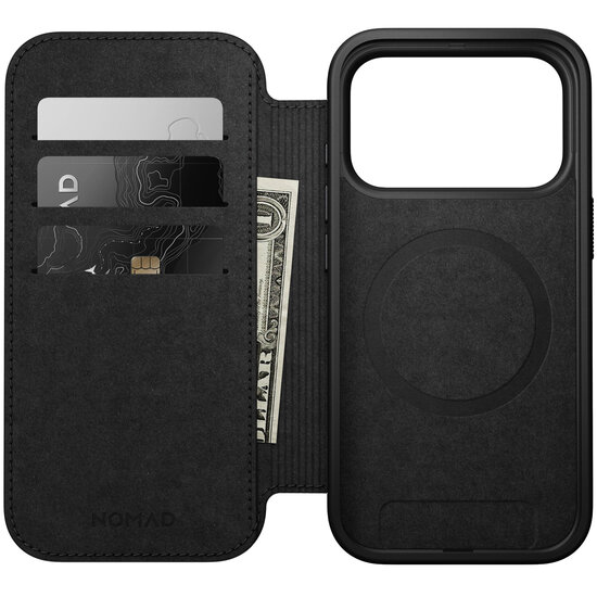 Nomad Modern Leather Folio iPhone 17 Pro hoesje bruin