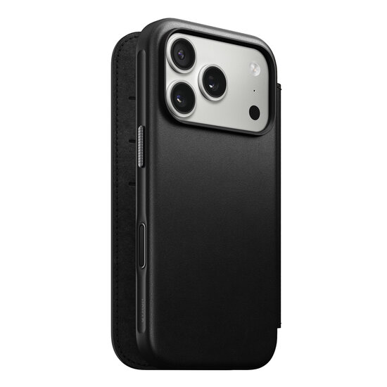 Nomad Modern Leather Folio iPhone 17 Pro hoesje zwart