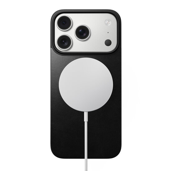 Nomad Magnetic Leather Back iPhone 17 Pro hoesje zwart