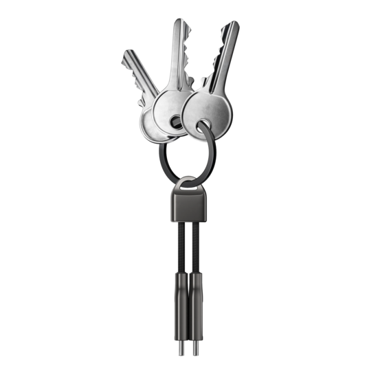 Nomad ChargeKey USB-C kabel sleutelhanger zwart