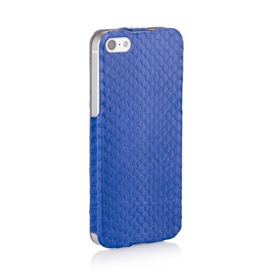 Pipetto Leather Skinny Flip iPhone 5/5S Schlangenleder Lila