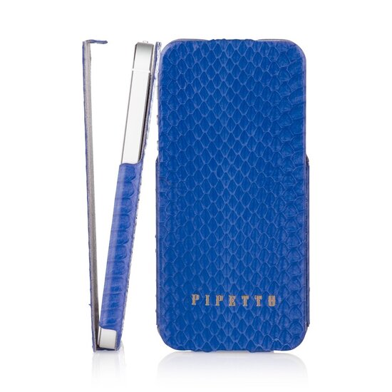 Pipetto Leather Skinny Flip iPhone 5/5S Schlangenleder Lila