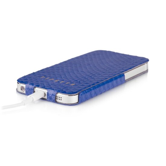 Pipetto Leather Skinny Flip iPhone 5/5S Schlangenleder Lila