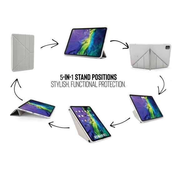 Pipetto Origami TPU iPad Pro 11 inch 2020 hoesje Zilver