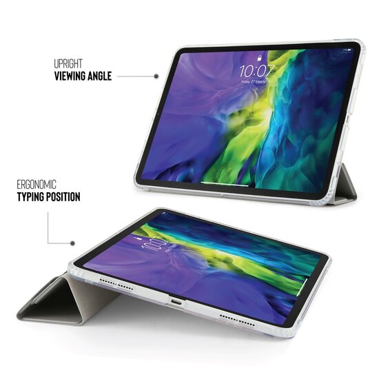 Pipetto Origami TPU iPad Pro 11 inch 2020 hoesje Zilver