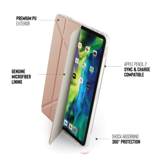 Pipetto Origami TPU iPad Pro 11 inch 2020 hoesje Rose