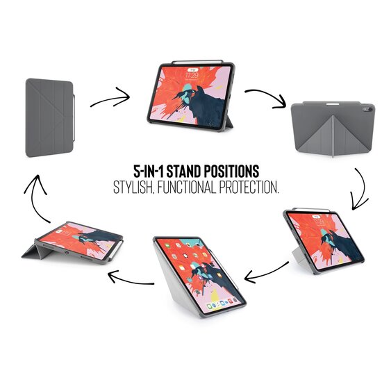 Pipetto Origami Pencil iPad Pro 11 inch hoesje Grijs