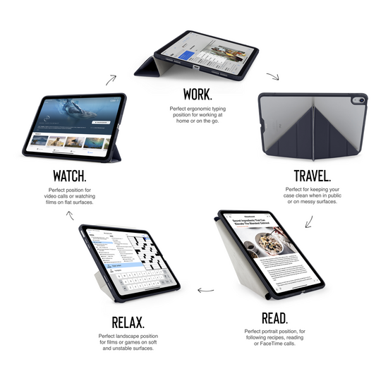 Pipetto Origami iPad Air 11 / 10,9 inch hoesje donkerblauw