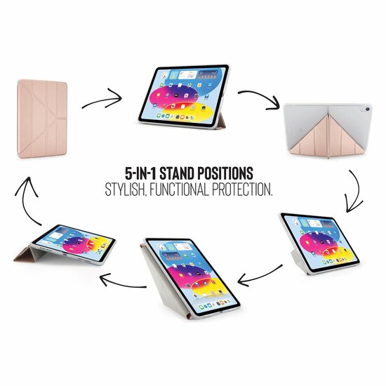 Pipetto Origami iPad 2022 10,9 inch hoesje metallic rose