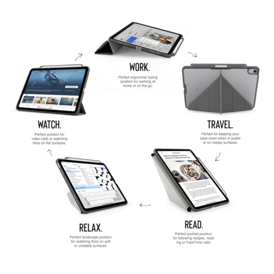 Pipetto Origami Pencil iPad Air 2024 13 inch hoesje grijs