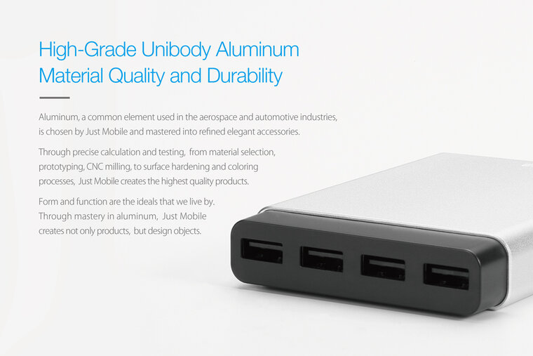 Just Mobile AluCharge USB oplader Zilver