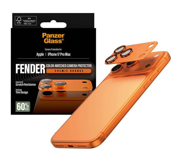PanzerGlass Fender iPhone 17 Pro Max camera protector oranje