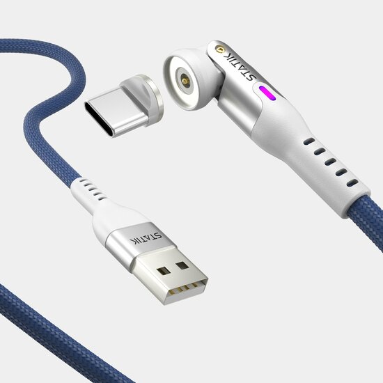 Statik 360 universele magnetische kabel 200 cm blauw