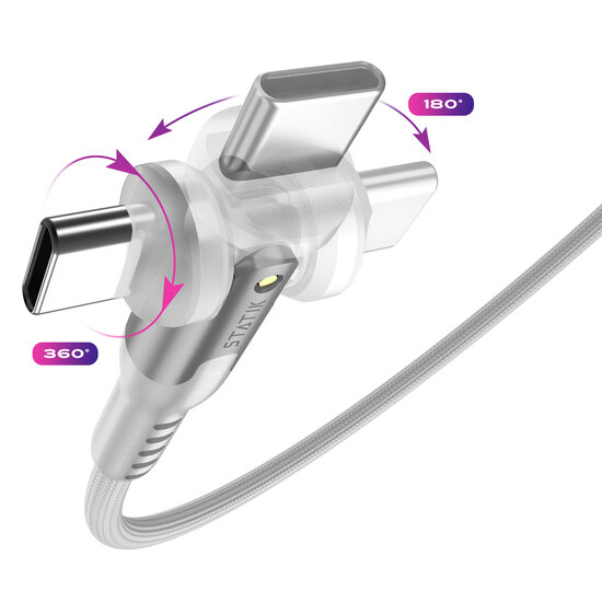 Statik PowerPivot USB-C naar USB-C kabel 100 cm wit
