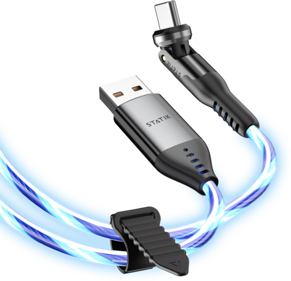 Statik PowerPivot Leuchtendes LED-Kabel USB-A auf USB-C, 100 cm