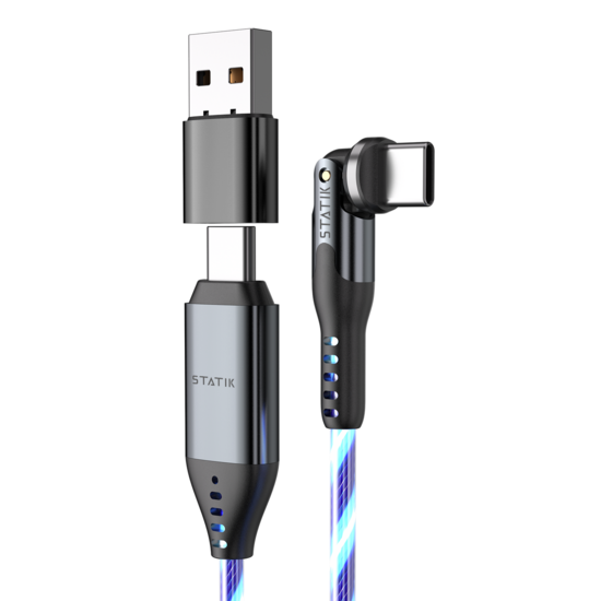 Statik PowerPivot Glowing LED USB-C naar USB-C kabel 100 cm