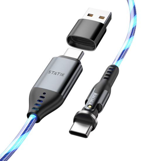 Statik PowerPivot Glowing LED USB-C naar USB-C kabel 200 cm