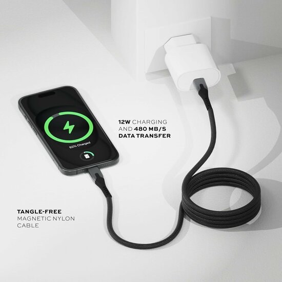 Statik MagStack USB-A naar MFI Lightning kabel 200 cm