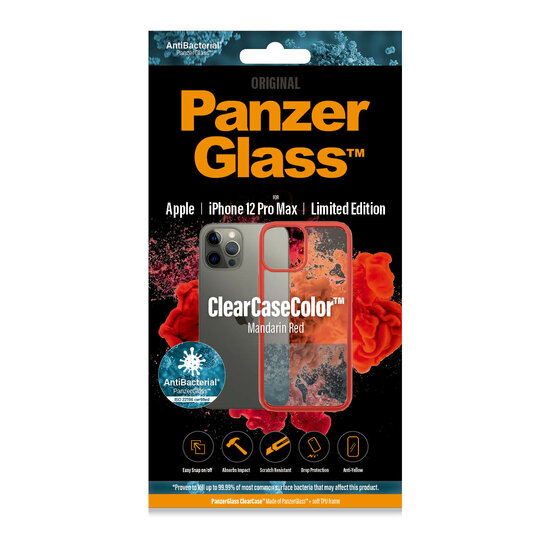 PanzerGlass ClearCase iPhone 12 Pro Max H&uuml;lle Rot