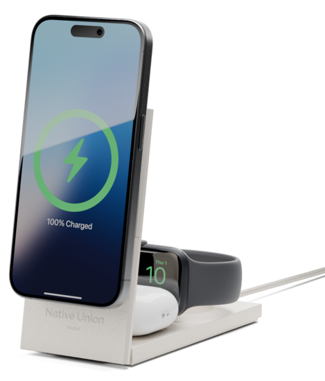 Native Union Rise 3 in 1 MagSafe Qi2 oplader sandstone