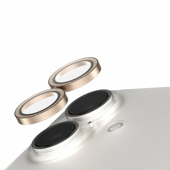 PanzerGlass SAFE iPhone 16 / 16 Plus glazen camerabeschermer goud
