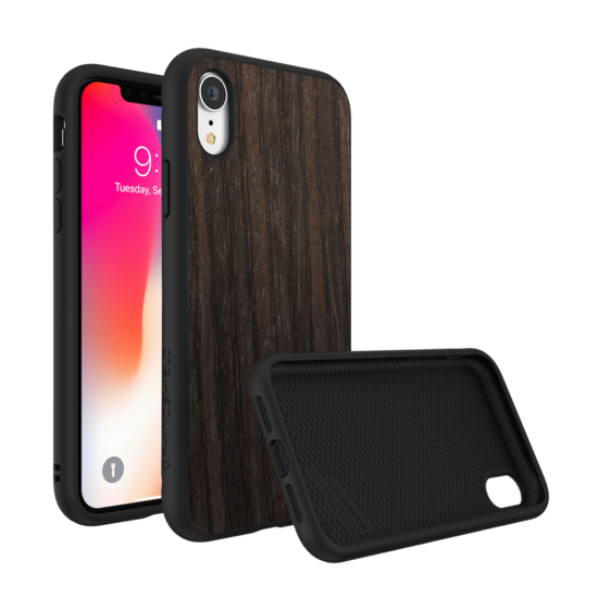 RhinoShield SolidSuit Wood iPhone XR hoesje Oak Zwart