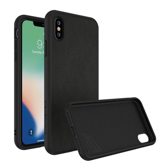 RhinoShield SolidSuit Leather iPhone XS Max hoesje Zwart