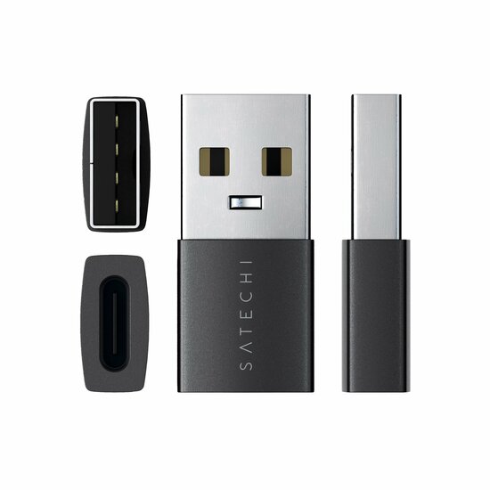 Satechi USB-A naar USB-C adapter 2 pack zwart