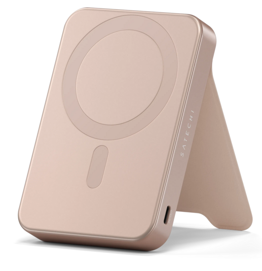 Satechi On-the-Go MagSafe powerbank 10000 mAh met stand rose