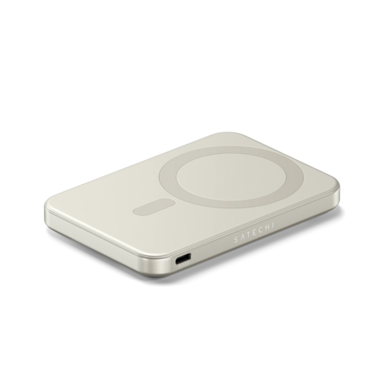 Satechi On-the-Go MagSafe powerbank 5000 mAh met stand beige