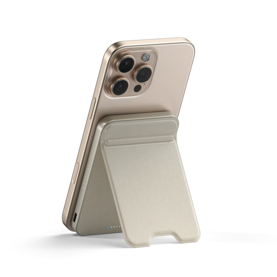Satechi On-the-Go MagSafe powerbank 5000 mAh met stand beige