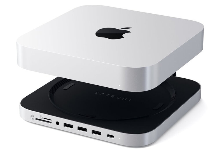 Satechi Mac Mini stand + USB-C hub + SSD  Zilver