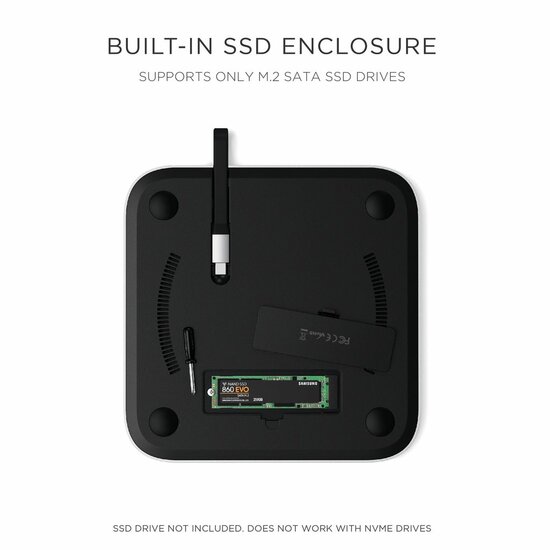 Satechi Mac Mini stand + USB-C hub + SSD  Zilver