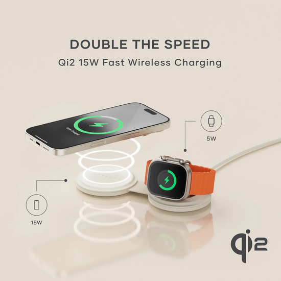Satechi On-the-Go Qi2 MagSafe 2 in 1 oplader zwart