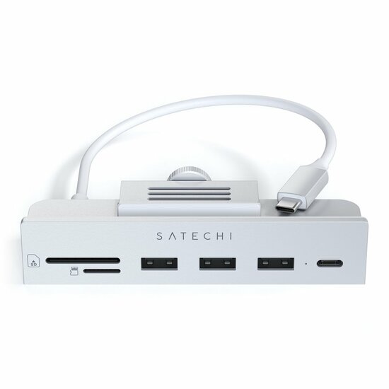 Satechi Aluminium Clamp 24 inch iMac USB-C hub Zilver 