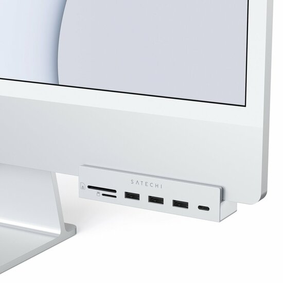 Satechi Aluminium Clamp 24 inch iMac USB-C hub Zilver 