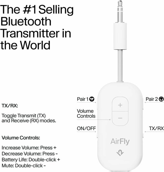 Twelve South AirFly Pro 2 bluetooth adapter goud