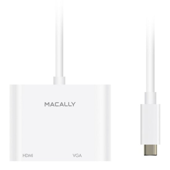 MacAlly USB-C naar VGA HDMI adapter Wit