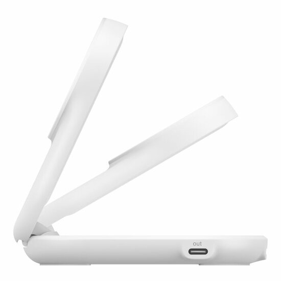 Belkin UltraCharge 2 in 1 opvouwbare MagSafe lader met Qi2 25 watt wit
