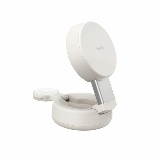 Belkin UltraCharge Pro 2 in 1 opvouwbare MagSafe lader met Qi2 25 watt sand