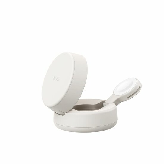 Belkin UltraCharge Pro 2 in 1 opvouwbare MagSafe lader met Qi2 25 watt sand